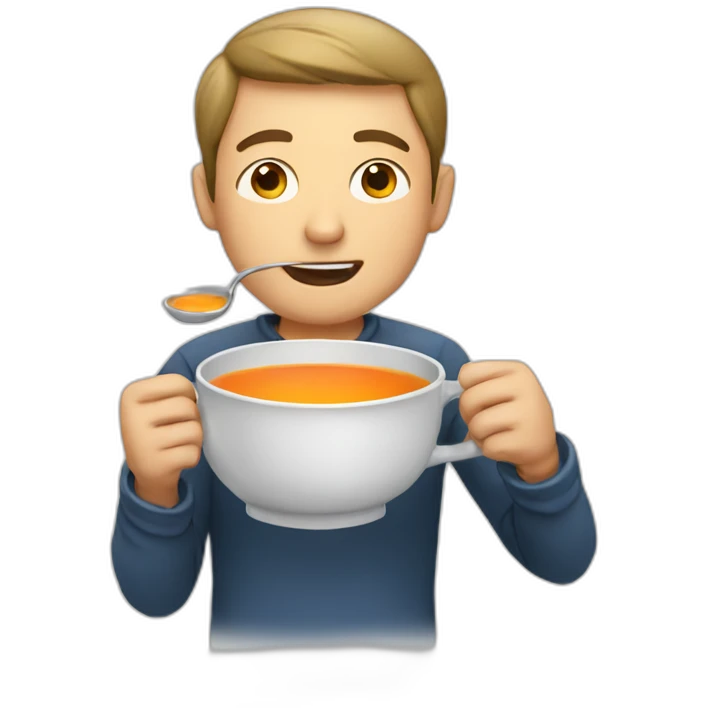male drinking soup emoji