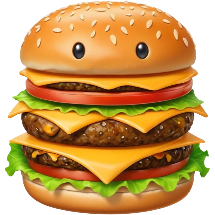 hamburger with eyes and mouth emoji