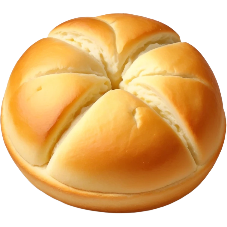 Brazilian cheese bread pão de queijo, round, golden, appetizing, simple emoji