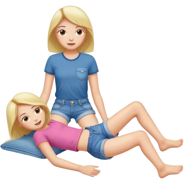 Girl opening her legs while lying emoji