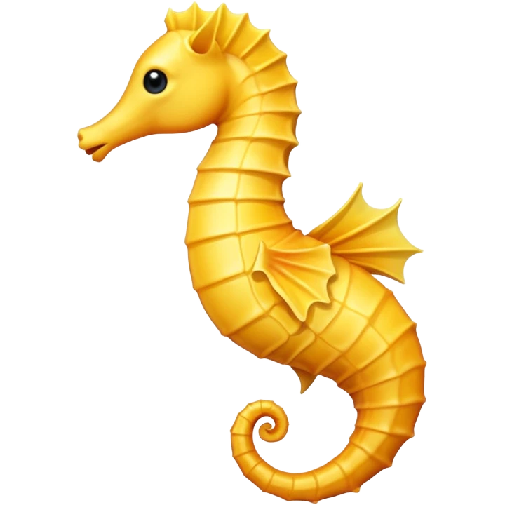 seahorse yellow facing left while tail facing right emoji