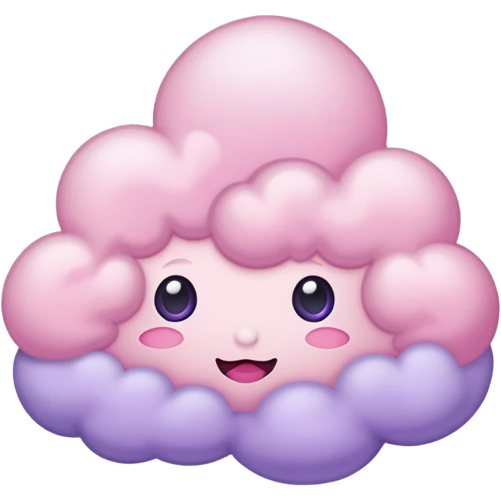 Pastel pink and purple cloud emoji