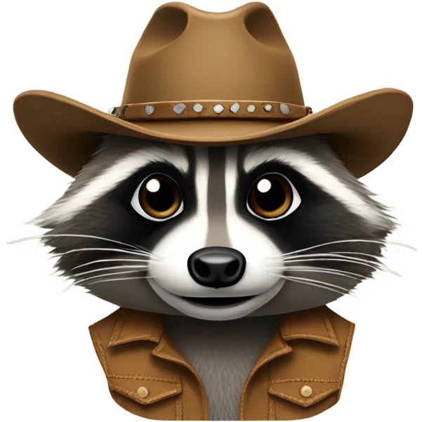 Raccoon wearing cowboy hat emoji