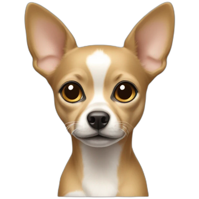 chihuahu color caqui with a white line in her head emoji
