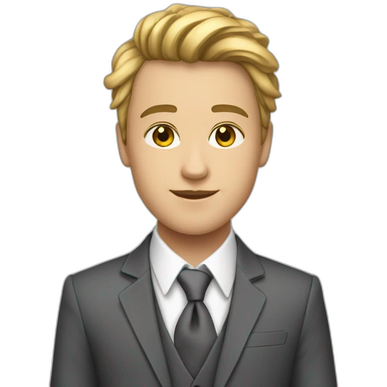 Un adolescent de 17 ans a la peau blanche  en costume cravate emoji