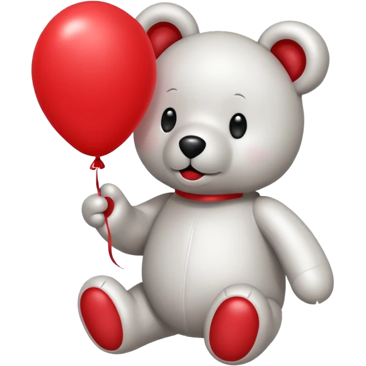 Niedliches gespenst in teddybärform mit einem luftballon in der hand emoji