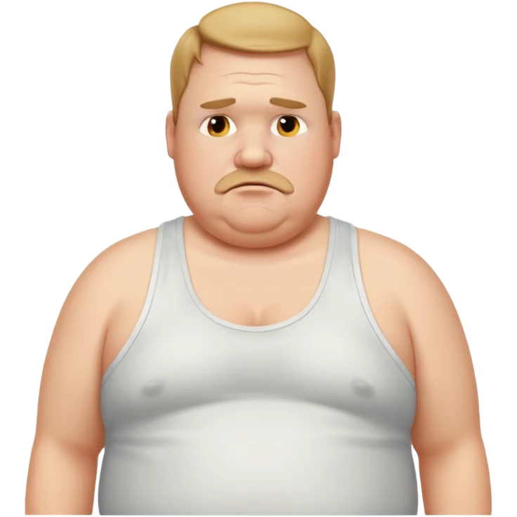 obese middle aged white man in wifebeater emoji