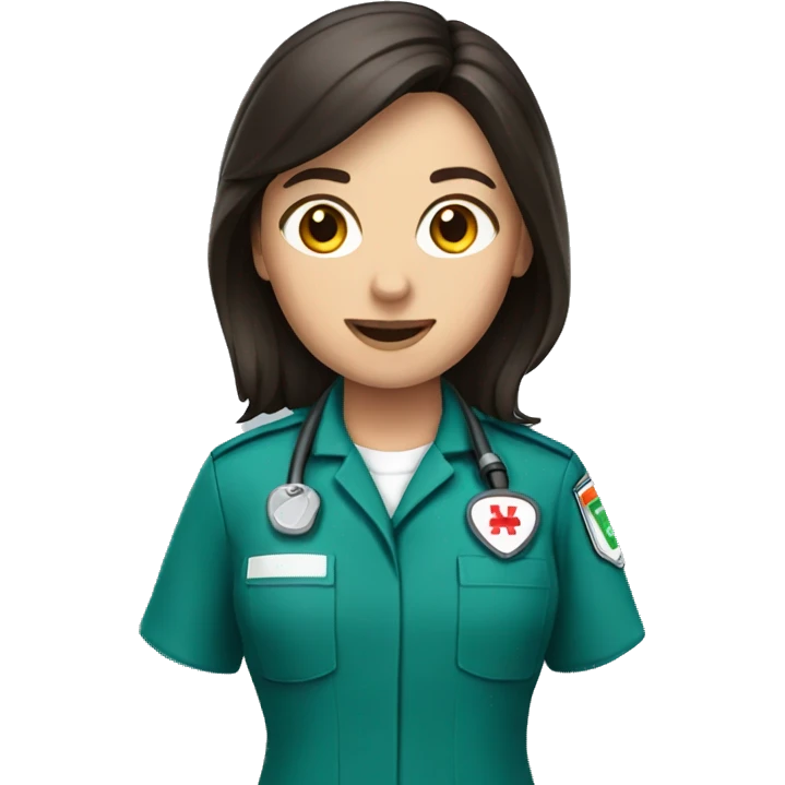 Brunette paramedic emoji