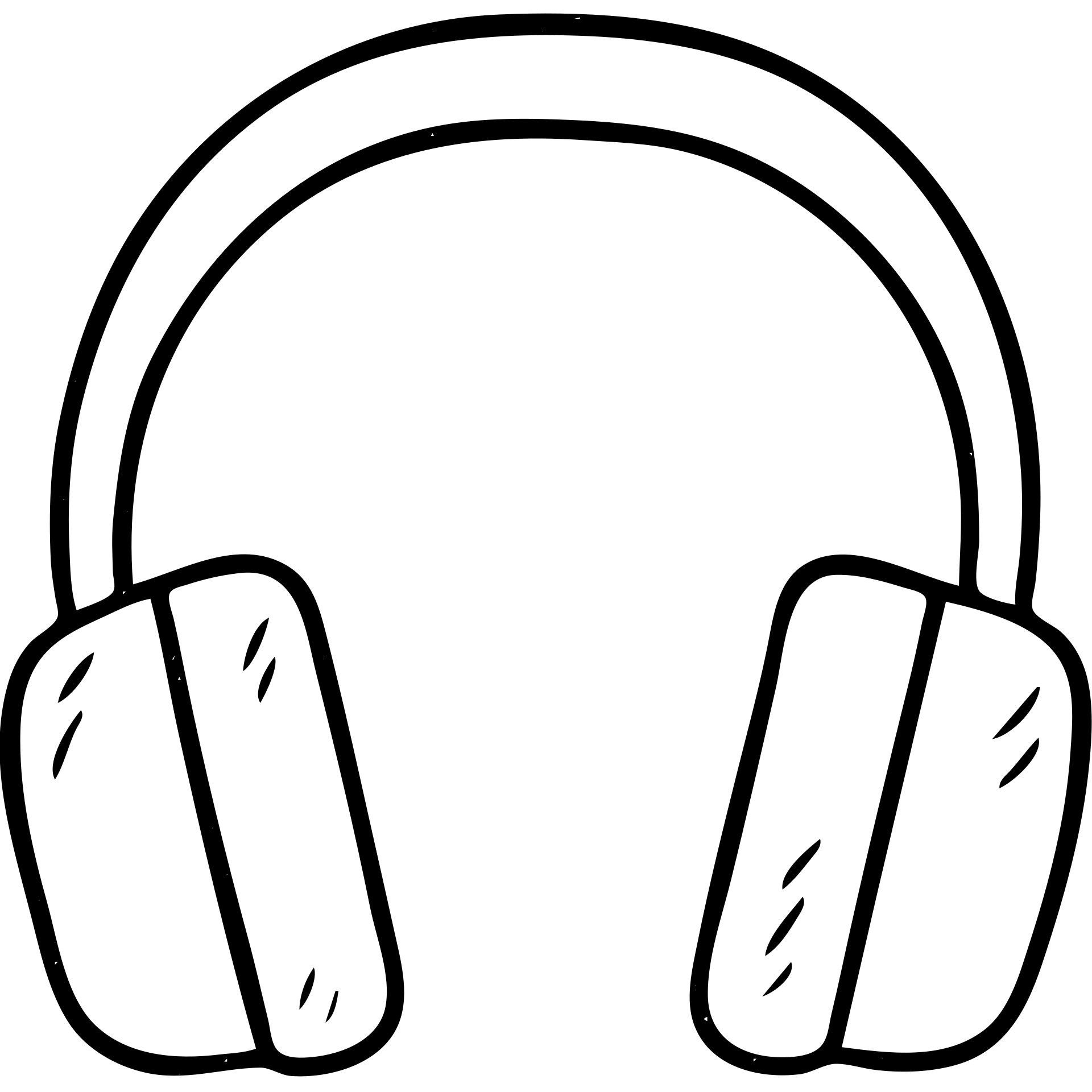 hand drawn outlined headphones icon emoji