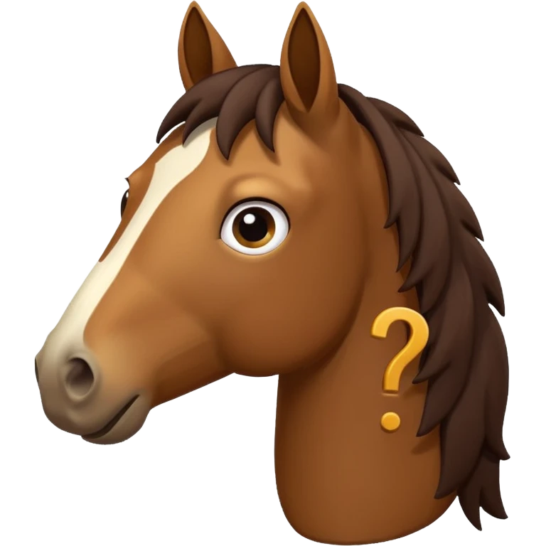 Confused horse with question marks emoji