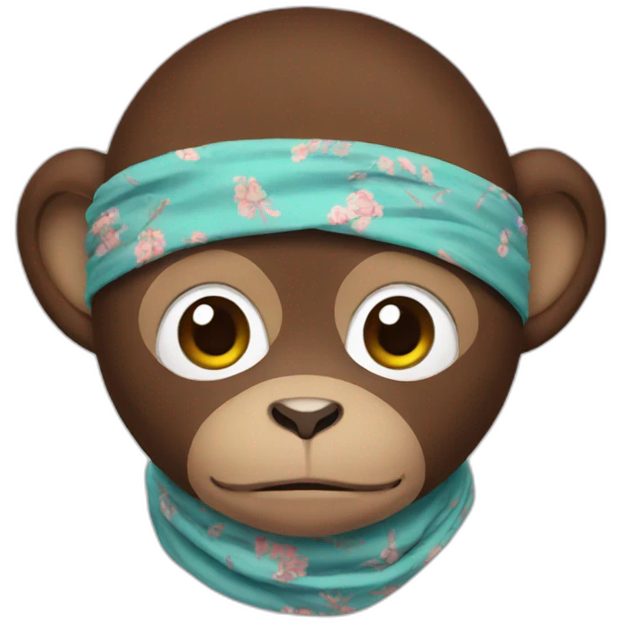 monkey with bandana face mask emoji
