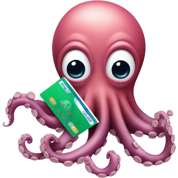 octopus with money and credit cards in its tentacles  emoji