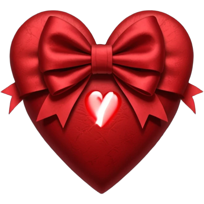 heart with a velvet bow, goth emoji