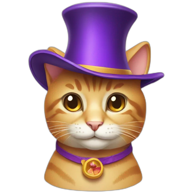 cat wear magic hat like ios emoji emoji