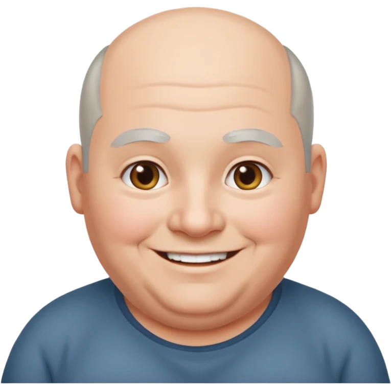 obése avec des cheveux gris calvitie bien gros emoji
