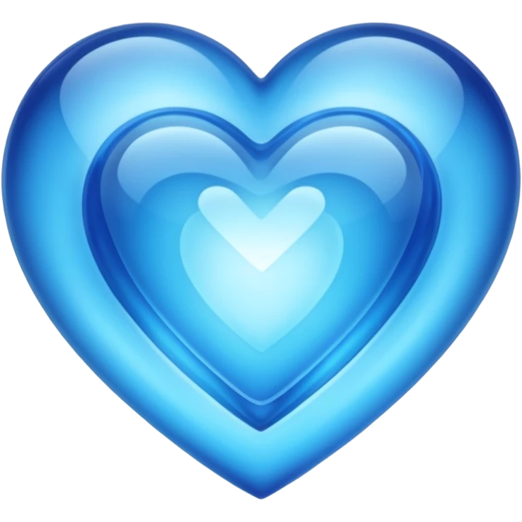 Blue crystal heart glowing emoji