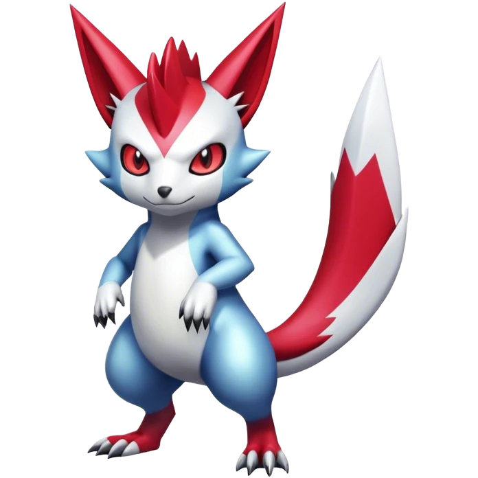 Cool Shiny Digimon-Sneasel-Zangoose-hybrid full body emoji