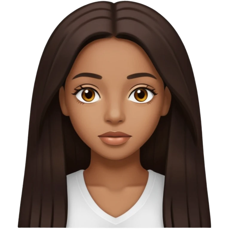 Aaliyah with long dark brown hair emoji