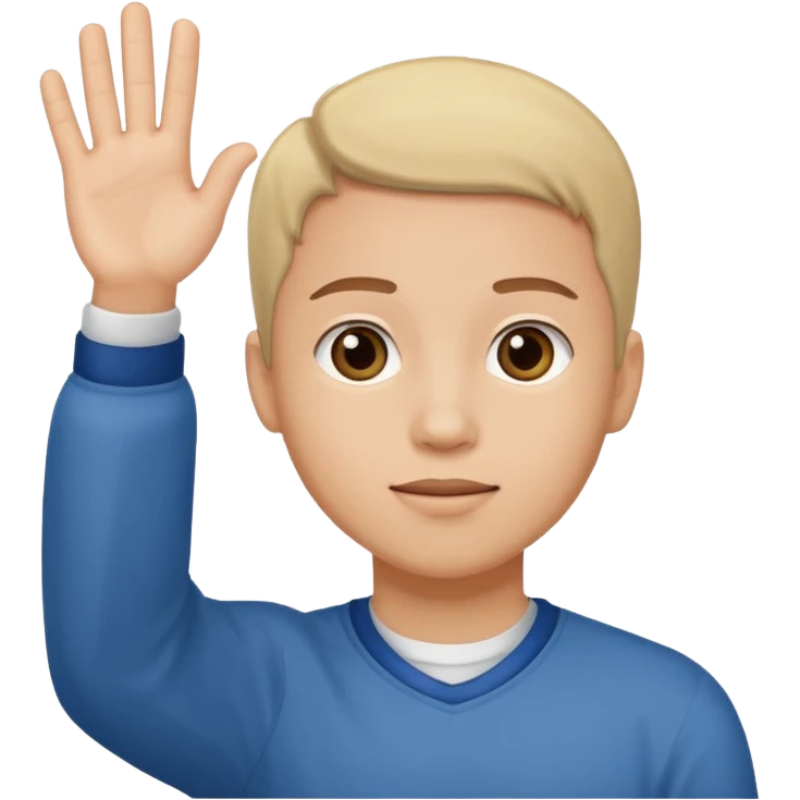 student raising hand to ask a question emoji
