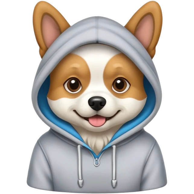 Dog wearing a hoodie emoji