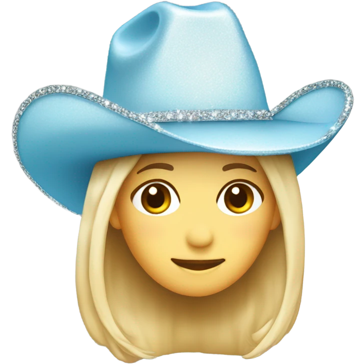 light blue cowgirl hat with sparkles without person emoji