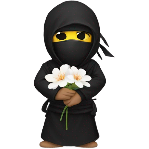 Ninja with a flower emoji