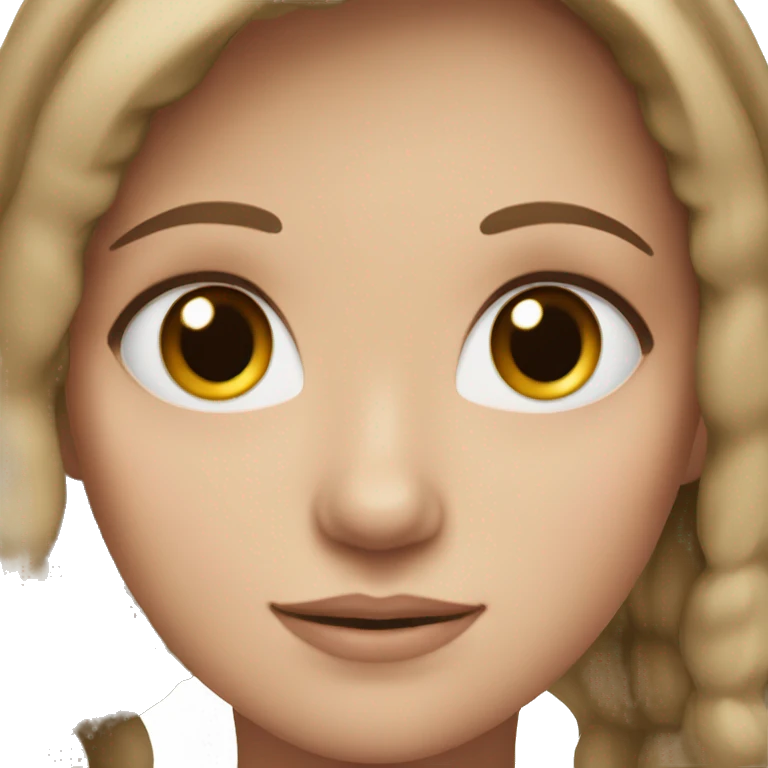 A white girl with brown hair and hazel eyes emoji