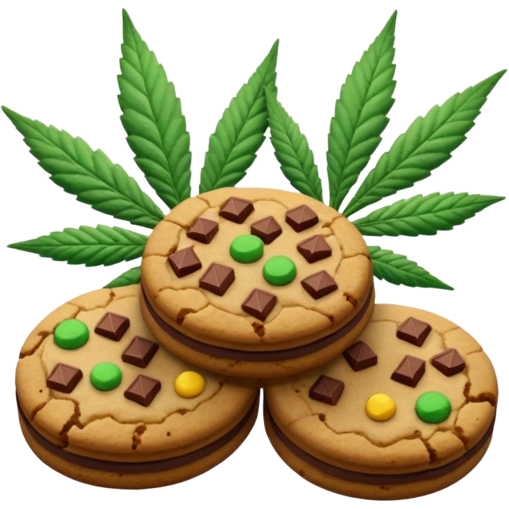 oreoz cookies with cannabis leaf emoji