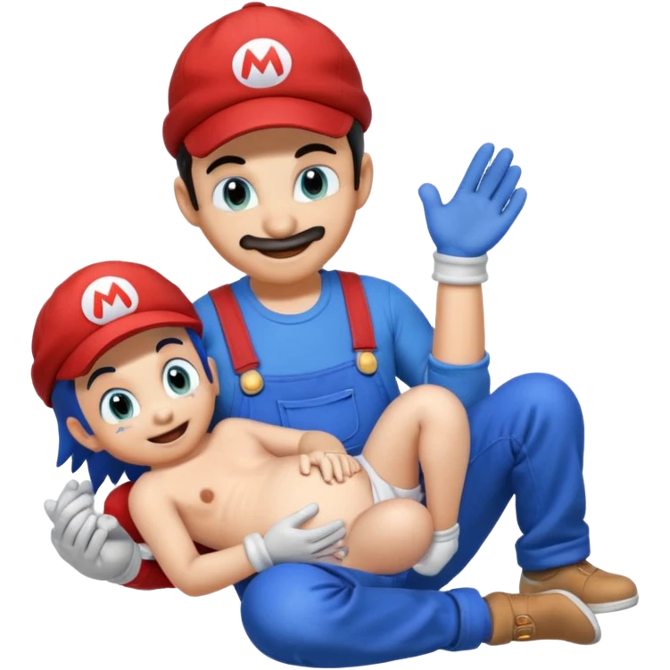make sonic giving birth was mario watches happy emoji