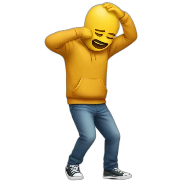 man doing a dab emoji