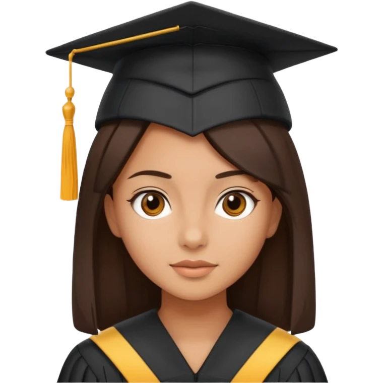 Niña graduada morena pelo liso  emoji
