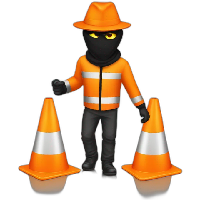 Traffic cone robber emoji