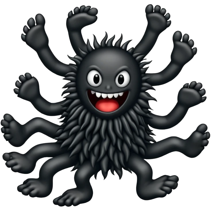evil dancing foot with lots of mini feet surrounding it emoji
