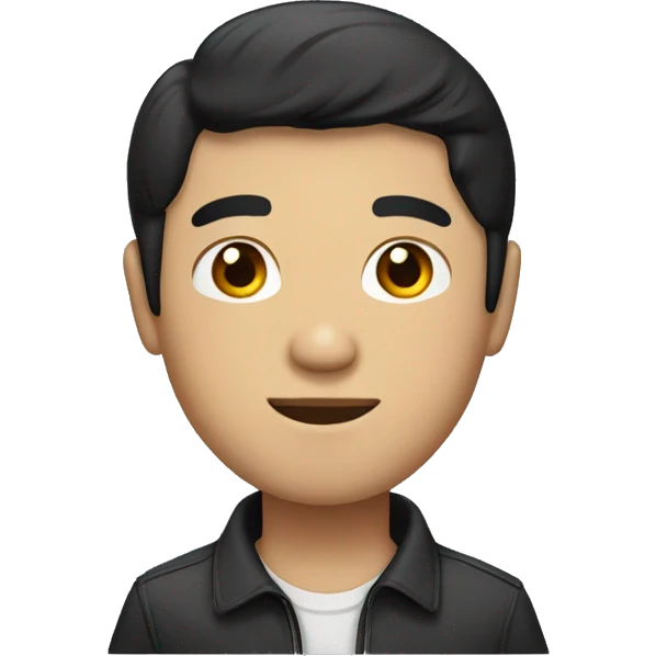 Vietnamese guy with middle part black hair  emoji