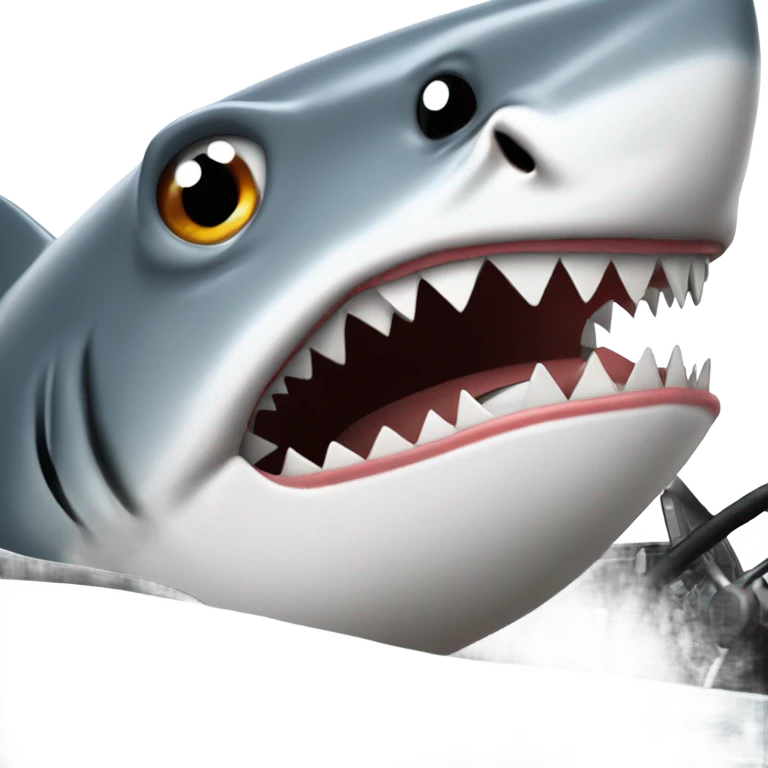shark in a formula 1 car emoji