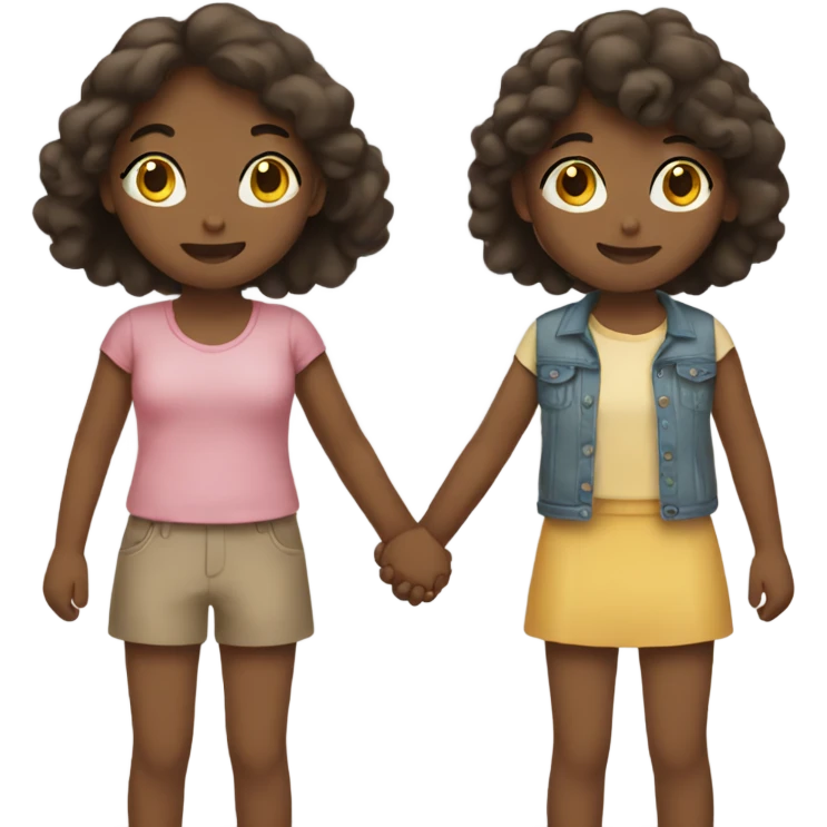 Two girls holding hands emoji