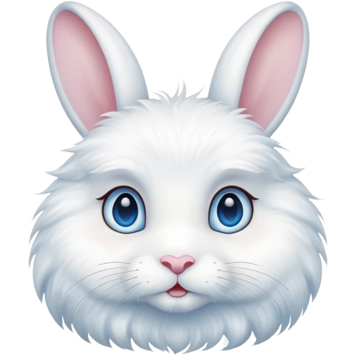 white rabbit with blue eyes emoji