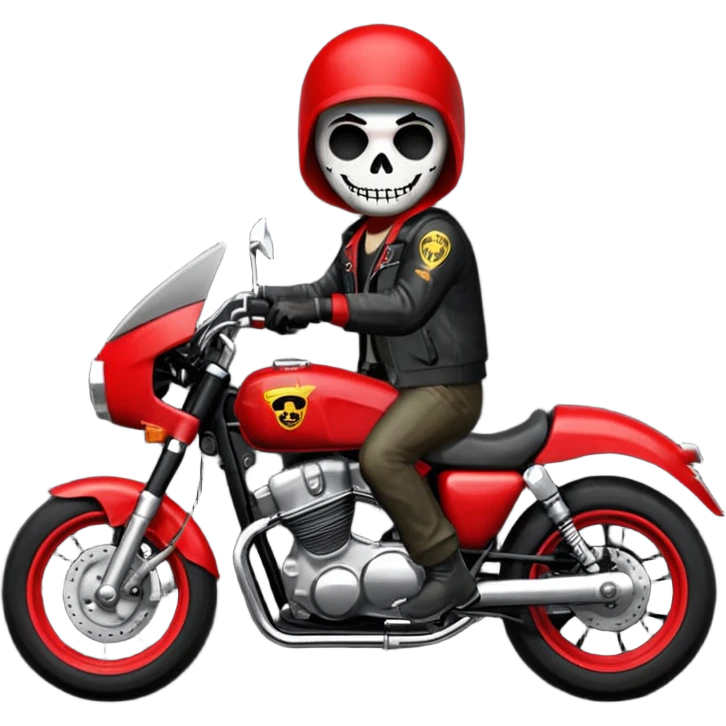 "Emoji pequeno em preto e vermelho, não humano, representando '01' (liderança) de um motoclube estilo Grand Theft Auto V. Usar caveira ou símbolo sombrio com o número '01' integrado. Estilo minimalista, traços fortes, fundo transparente emoji