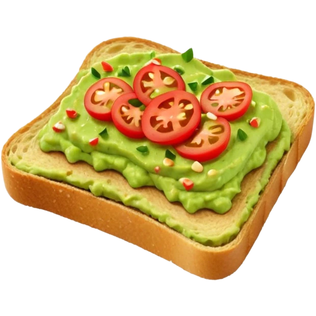 guacamole toast NO tomatoes  emoji