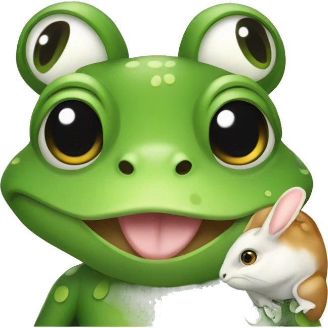 Frog with rabbit emoji