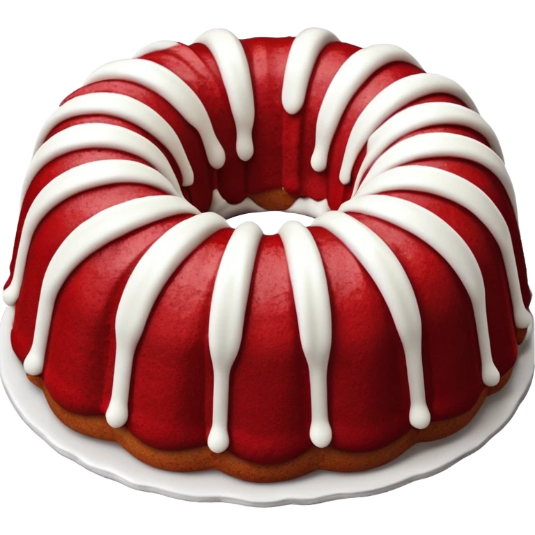 Bundt red velvet cake and white frosting  emoji