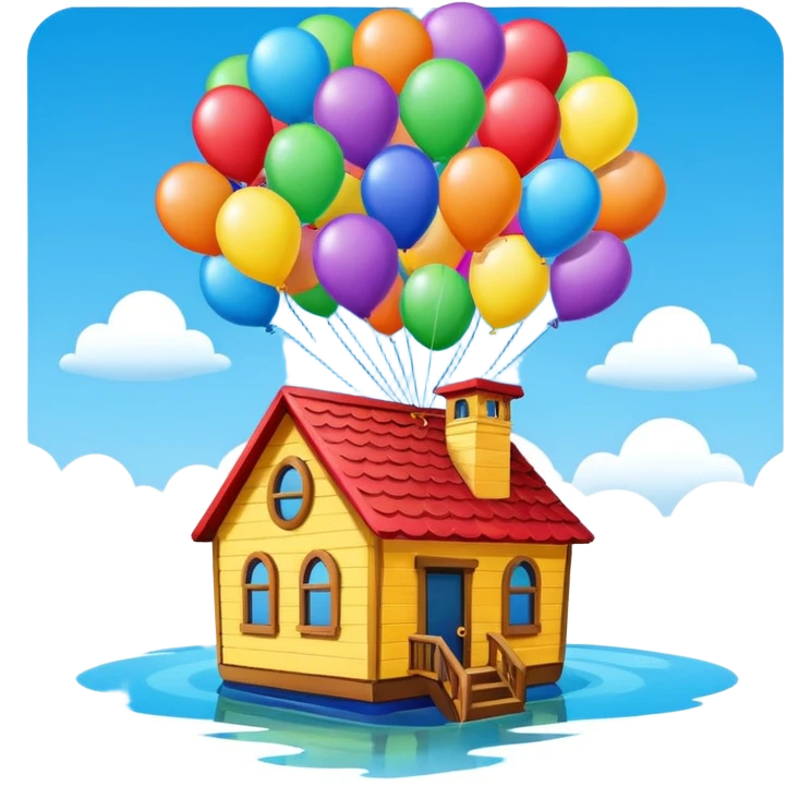 disneys "UP" house with the ballon’s emoji