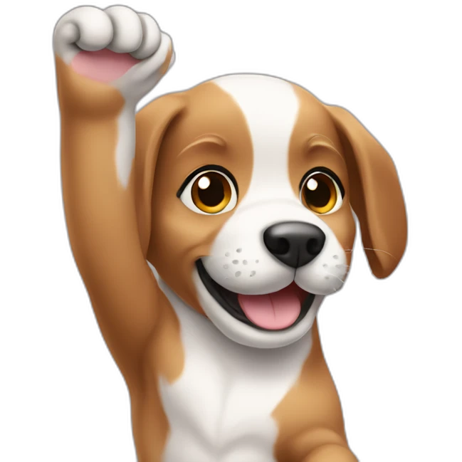 Puppy-waving-hello emoji