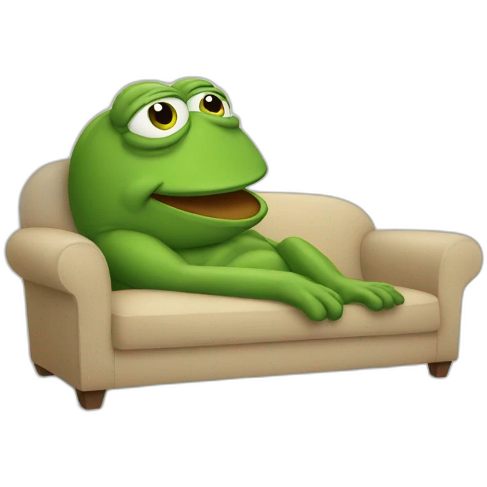 pepe lying in sofa emoji