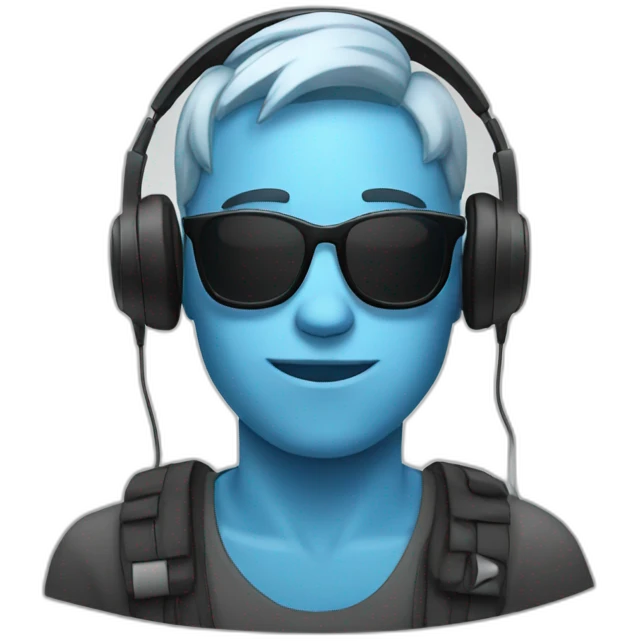 A emoji head wearing headphones emoji