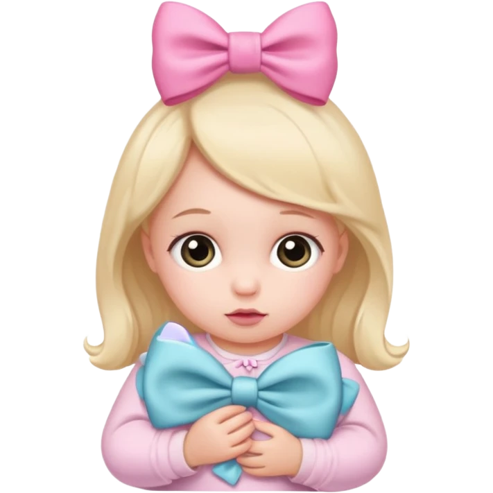 Newborn with a bow emoji