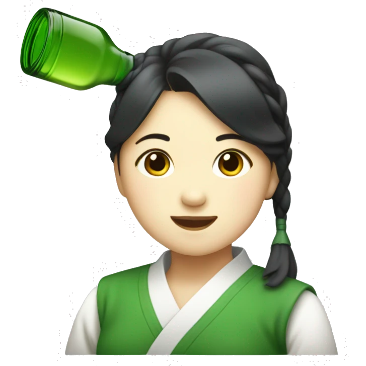 Soju bottle drinking girl emoji