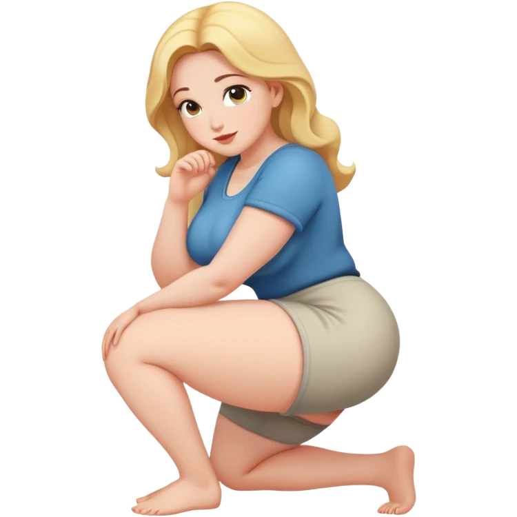 Curvy beauty kneeling emoji