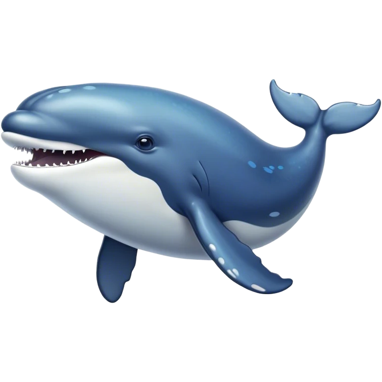 Cinematic Noble Humpback Whale Portrait Emoji, Poised and grand, with an enormous, barnacle-speckled blue-gray body, soulful, wise eyes, and a deeply serene presence, Simplified yet sharp and sophisticated features, highly detailed, glowing with a soft oceanic radiance, high shine, intelligent and powerful, stylized with an air of deep-sea mystery, focused and regal, soft glowing outline, capturing the essence of a legendary giant of the ocean that appears ready to glide majestically through the waves with effortless grace! emoji