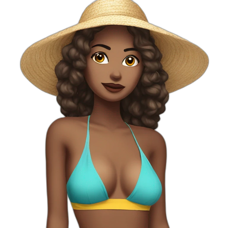 Provocative catalogue model beachwear emoji